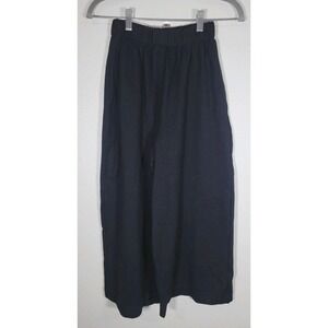 American Apparel Black Culotte Pants Wide Leg Elastic Waist‎ Size XS